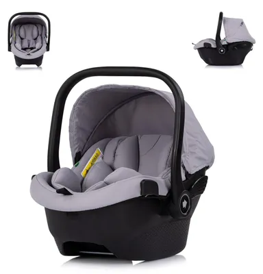 Obrázok produktu pre Detská autosedačka Chipolino Pearl i-Size (40–85 cm) so slnečnou clonou, 3-bodovým pásom a opierkou hlavy, sivá