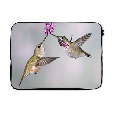 Produktbild von MuchoWow® Laptop Hülle 13 Zoll Kolibri - Blume - Rosa Laptoptasche - Laptophülle - Sleeve - Rundumschutz