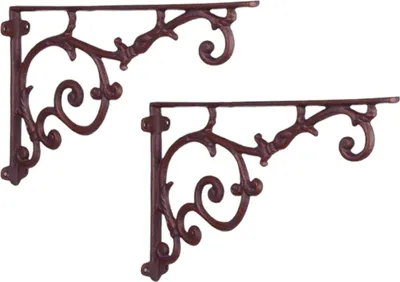 Produktbild von Regalhalter Regalträger Eckwinkel Wandhalterungen Gusseisen #82948 2er Set