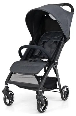 Produktbild von Einhändig Klappbare Kinderwagen mit Verstellbarer Rückenlehne & Verdeck Reisebuggy Grau