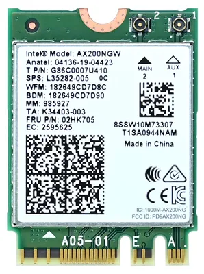 Zdjęcie produktu dla Karta sieciowa Podazz WiFi 6 AX200 NGW WLAN dla komputera PC, dwupasmowa, 5 GHz (2400 Mbps) / 2,4 GHz (574 Mbps), adapter sieci bezprzewodowej WiFi, obsługuje Bluetooth 5.0 | MU-MIMO | obsługuje tylko system Windows 10 (32/64 bit) – AX200NG