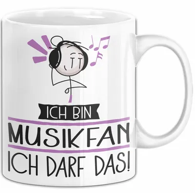 Produktbild von Geschenk für Musikfan Tasse Lustige Geschenkidee Geburtstag Ich Bin Musikfan Ich Darf Das (Weiß)