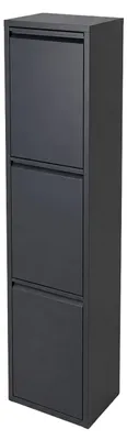 Imagen del producto de Relaxdays, cubo de basura con 3 compartimentos, capacidad de 3 x 18 litros, con tapa abatible, cubetas interiores extraíbles, fabricado en metal, para colocar en el suelo o para fijar a la pared, color antracita, Imagen generada por IA