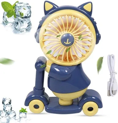 Produktbild von Handventilator mit integrierter Punktenschleifer und Katzenornen, tragbar, USB-Anschluss