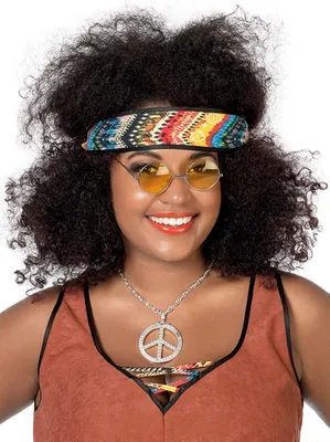 Produktbild von Hippie Peace Anhänger mit Kette Karneval Fasching