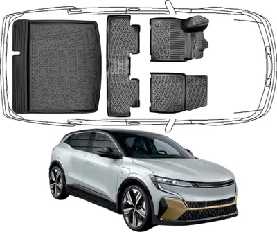 Produktbild von 3D Fußmatten & Kofferraumwanne Auto Set Kompatibel mit Renault Megane E-Tech ab 2021