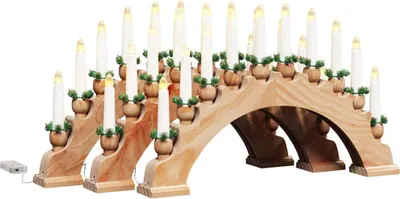 Immagine prodotto di Arco di candele natalizie con 10 candele LED 3 pezzi Marrone