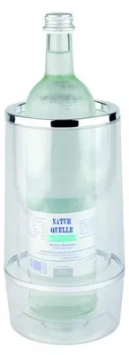 Produktbild von APS 36032 Flaschenkühler, Polystyrol, Rand verchromt, doppelwandig, Ø außen 12 cm, Ø innen 10 cm, Höhe 23 cm