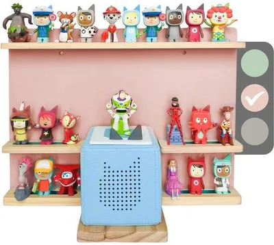 Produktbild von Ibenzoa® Kinder-Wandregal aus Holz – verstellbares Wandboard mit Fächern für Puppen, platzsparende Aufbewahrung fürs Kinderzimmer, ab 3 Jahren