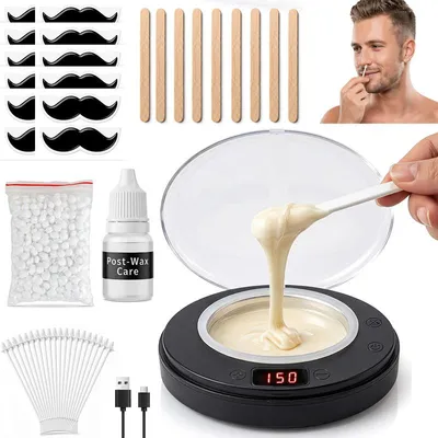 Produktbild von Mini Nasenhaar Wachsgerät, kompakter Wachserhitzer in Schwarz, 30 ml, 10 W, DC 5 V, mit Temperaturregelung und Celsius-/Fahrenheit-Umschaltung