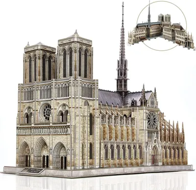 Produktbild von CubicFun 3D Puzzle Frankreich Notre Dame de Paris (Große) Architekturmodellbausätze Gotische Kirche Modellbau Geschenk für Erwachsene, 293 Stück
