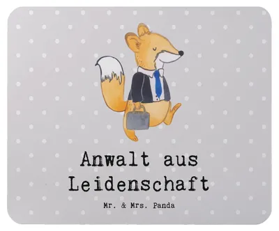 Produktbild von Mr. & Mrs. Panda Mauspad Anwalt Leidenschaft - Grau Pastell - Geschenk, Lustig, pc mousepad, Witzig, mausunterlage, Beruf, Mouse Pad, Jurist