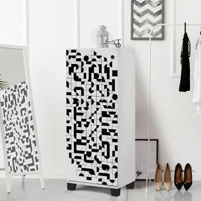 Obrázek produktu pro Skye Decor, Filinta 802 - Bílá, skříňka na boty, bílá, 100 % MELAMÍNEM POVLÁKNĚNÁ DESKA, 50 x 38 x 127 cm