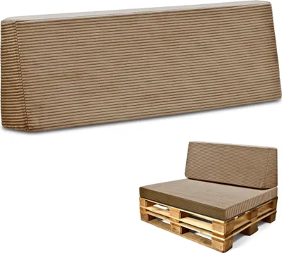 Produktbild von Polštář z palet venkovní polštář z europalet 40 x 120 cm - pěnový sedák na palety a potah na pohovku z palet v hnědé barvě Lincoln