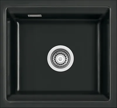 Produktbild von Flächenbündige Spüle KARA 51 F/o in NERO mit Excenterbetätigung / ab Schrankbreite 50 cm / Einbauspüle
