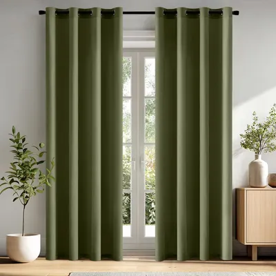 Produktbild von Transparente Vorhänge - 2 Stück - Mattgrün