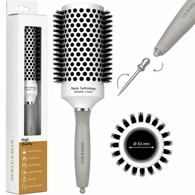 Produktbild von Thermobürste für Haare Keramik-Rundbürste zum Styling mit Ionentechnologie 53 mm, KI-generiertes Bild