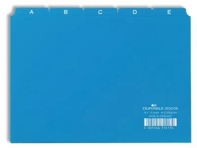 Produktbild von Durable Leitregister A - Z, A5 quer, 1 Stück, blau, 365006
