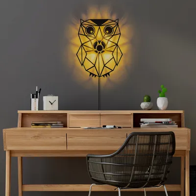 Immagine prodotto di Opviq, Gufo, applique, 100 % METALLO, nero, 39 x 9 x 49 cm
