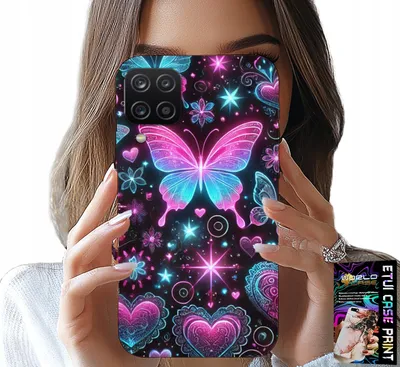 Immagine prodotto di Custodia Per Samsung A12 / M12 - Custodia Colorata Con Disegni Di Moda A Forma Di Cuore Di Farfalla