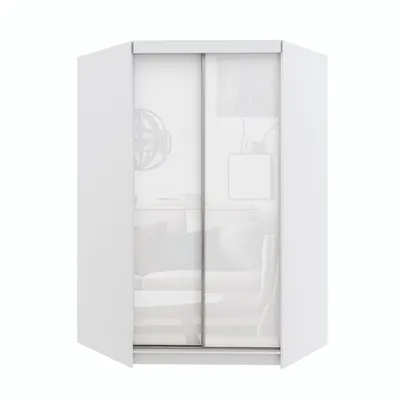 Produktbild von Marlux Meble Eckschrank PARIS 132 cm breit mit Schwebe & Schiebetüren Eckkleiderschrank Garderobenschrank Dielenschrank Systemschrank Hochglanz