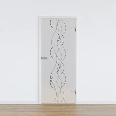 Produktbild von Pertura Glastür Komplettset Glera Curl 02 834x1960x8 mm Rechts inkl. Studio Beschlag Edelstahl unverschließbar
