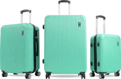 Produktbild von Aga Travel Kofferset, Reisekofferset MR4652 Türkis, Hartschalenkoffer, Doppeltragegriff mit Zahlenschloss, Trolley Reisekoffer 3tgl 4 Rollen Reisekoffer