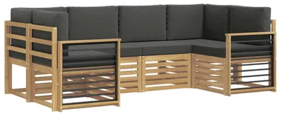 Image de Ensemble de canapé d'angle 6 pcs Blanc et anthracite