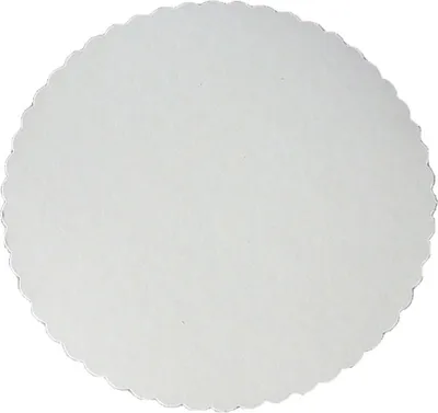 Produktbild von 100 Tortenunterlagen rund Triplexkarton Ø 26 cm weiß mit abgerundetem Zackenrand