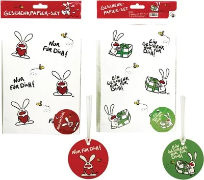 Immagine prodotto di NIC: 2 fogli di carta da regalo con 2 cartellini, ciascuno di circa 50x70cm, "Solo per te!", "Un regalo solo per te!"