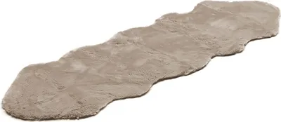 Produktbild von XXL Lammfell 180x60cm Teppich Kunstfell Bettvorleger Schaffell Imitat Doppelfell Taupe
