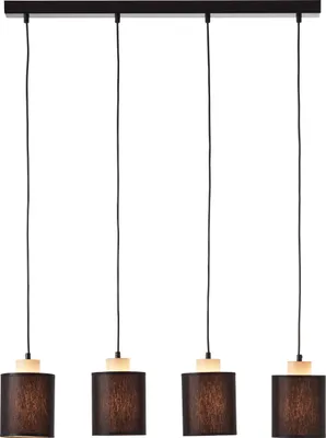 Produktbild von BRILLIANT Vonnie Pendelleuchte 4flg schwarz/holzfarbend 99413/76