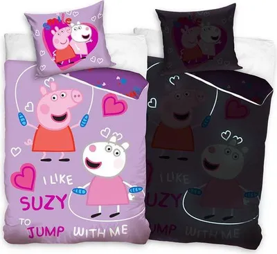 Produktbild von Peppa Pig Bettbezug leuchtet im Dunkeln 140x200 cm