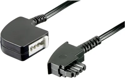 Produktbild von Basetech Telefon (analog) Verlängerungskabel [1x TAE-F-Stecker - 1x TAE-F-Buchse] 15.00 m Schwarz