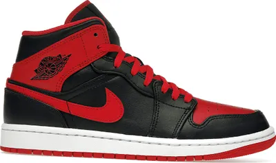 Image de Jordan 1 Mid - Alternate Bred - Baskets de basket-ball pour homme en cuir noir DQ8426-060, pointure : 41 (EU) / 8 (US)