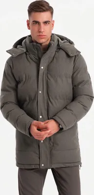 Produktbild von Ombre Clothing Parka für Männer Birrissa dunkelgrau meliert XXL