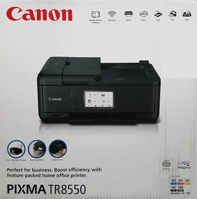 Canon PIXMA TR8550 4-in-1 Tintenstrahl-Multifunktionsdrucker, 4800 x 1200 DPI, A4, Drucker, Kopierer, Scanner, Fax, Duplex, LAN, WLAN, Schwarz