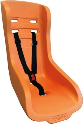 Image de Siège bébé Babboe orange, avec harnais + matériel de montage