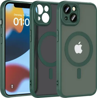 Obrázok produktu pre Magnetické puzdro pre iPhone 12 puzdro Magsafe ochranné puzdro Nárazuvzdorný rám z TPU silný magnetický krúžok, zelené