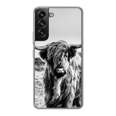Produktbild von MuchoWow® Handyhülle Schutzhülle Hülle für Samsung Galaxy S22 Kuh - Schottischer Hochländer - Schwarz - Weiß - Tier - Natur - Wildtiere Silikon Softcase Handy Hülle - Mobiltelefonhülle