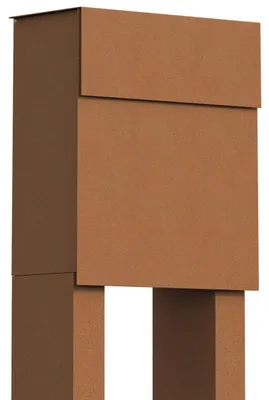 Produktbild von Standbriefkasten Alto Rost, 37 cm breit, 128 cm hoch, wettergeschütztes Schloss, großes Fassungsvermögen