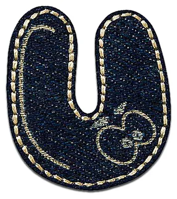 Produktbild von Buchstabe U 2.7 x 3.2 cm: Alphabet Buchstabe Einzeln Auswählbar - Aufnäher, Bügelbild, Aufbügler, Applikationen, Patches, Flicken, Zum Aufbügeln