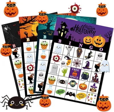 Produktbild von Halloween Bingo Spiel Geschenk für Kinder 36er Set für Geburtstage