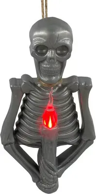 Immagine prodotto di Scheletro illuminato di Halloween, scheletro con luce - Scheletro decorativo - Scheletro realistico, illuminato, spaventoso, accessori per feste di Halloween