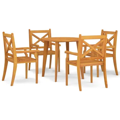 Image de vidaXL Ensemble de jardin 5 pièces en bois massif d'acacia