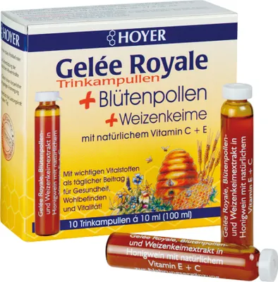 Produktbild von Hoyer Gelee Royale+Blütenpollen+Weizenk.Trinkamp. 10X10 ml