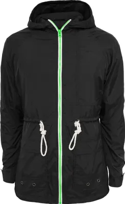 Produktbild von Urban Classics Long Nylon Herren Windbreaker, Größe: L; Farbe: Black/Mint/White