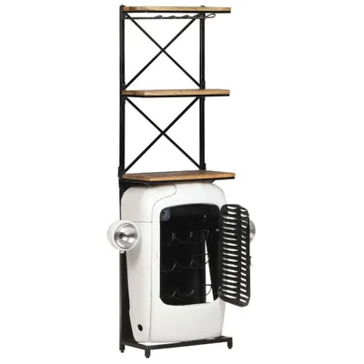 Produktbild von vidaXL Traktor-Weinschrank Weiß 49x31x172 cm Raues Mangoholz