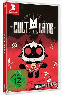 The image shows the front cover of the Nintendo Switch game 'Cult of the Lamb'.