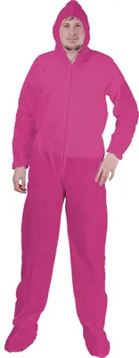 Produktbild von Maler- und Schutzanzug XL pink mit Kapuze und Reißverschluss aus Polypropylen